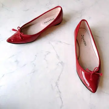 Repetto 레페토 발레 슈즈 레드 에나멜 24.5 브리지드