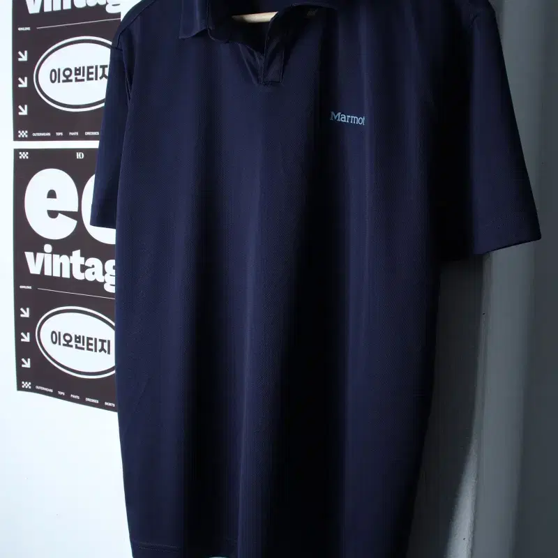 (XL) 마모트 반팔 카라 티셔츠 브이넥 기능성 네이비-H35161