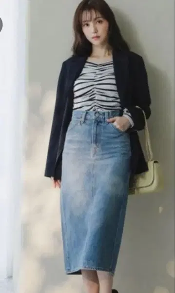 SNIDEL x Levi's 백 슬릿 스커트 데님 스커트