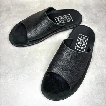 [현행 모델] ISLAND SLIPPER 가죽 샤워 샌들 블랙 US7