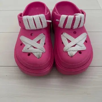 크록스 통굽 핑크 샌들 y2k