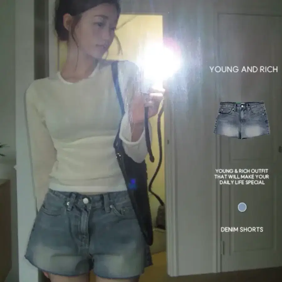 ootj oot 영앤리치 데님 숏팬츠 m