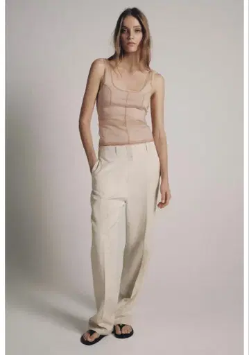 zara 스티치 튤 상의 탱크탑