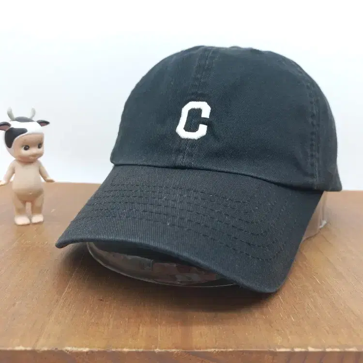 커버낫 C 로고 어센틱 면 볼캡 캐주얼 모자 블랙