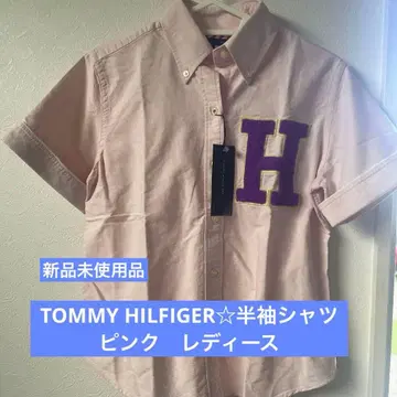 TOMMY HILFIGER 반팔 셔츠 핑크 H 와펜 새상품 M