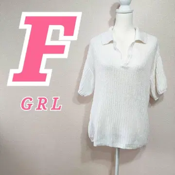 GRL 그레일 반팔 스키퍼 니트 화이트 F 캐주얼 모드