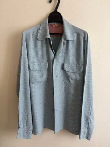 레어 [ Donquan ] 50s 빈티지 레이온 셔츠 민트 그린 플랩