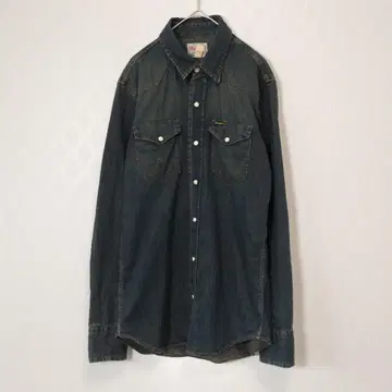 새상품급 Wrangler 90s 데님 웨스턴 셔츠 인디고 데님