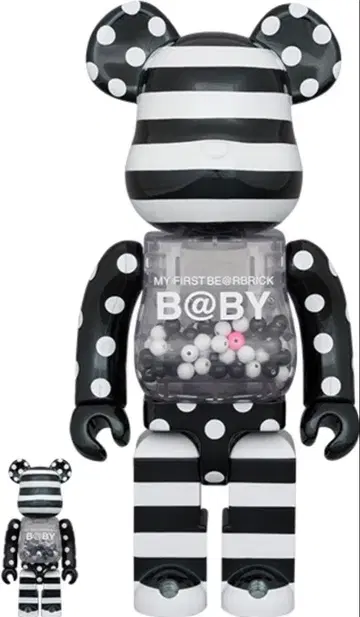 MY FIRST BE@RBRICK BLACK WHITE 100% 400%
