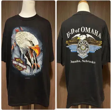 90s USA제 Harley-Davidson 3D 엠블럼 T셔츠 XL