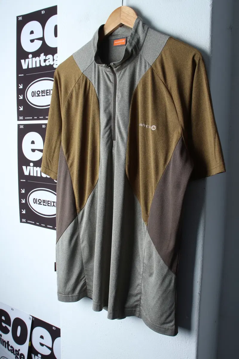 (XL) 머렐 반팔 카라 티셔츠 기능성 반집업 등산 브라운-H35195