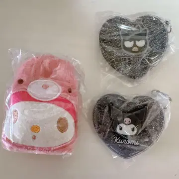 산리오 모노톤 슬라이드 거울 컬렉션 복슬복슬 라떼곰 마스코트 파우치