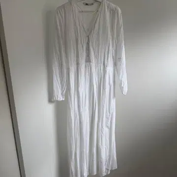 ZARA 자수 롱 원피스 화이트 M