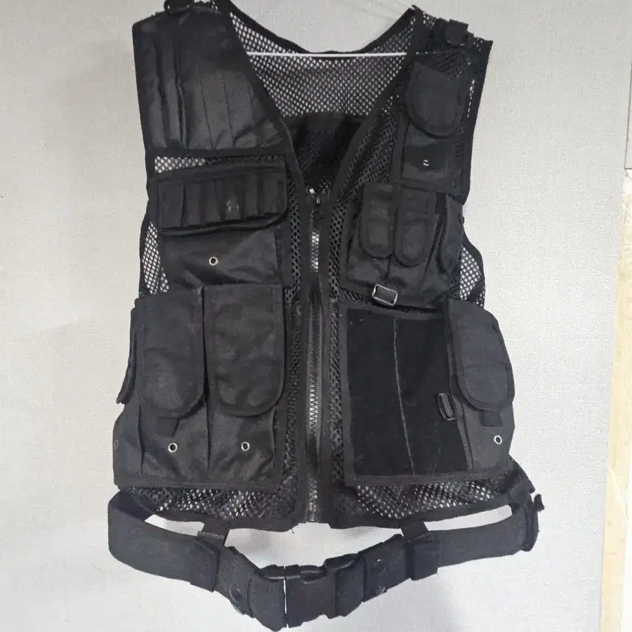 메쉬 전술 조끼 블랙