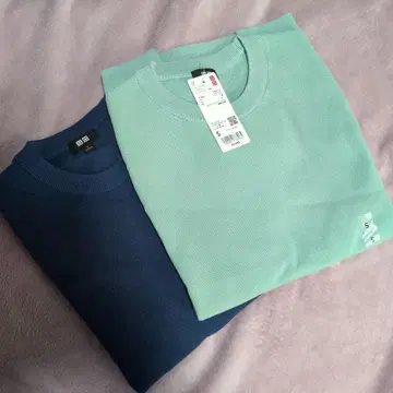 UNIQLO 워셔블 밀라노 리브 니트 T셔츠 2개 세트 S