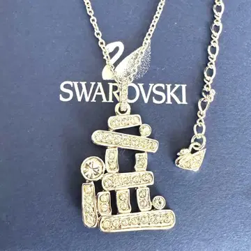 새상품급 Swarovski 스와로브스키 기하학 모티브 크리스탈 목걸이