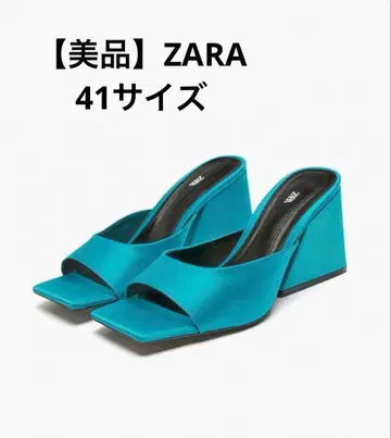 [새상품급] ZARA 자라 샌들 뮬 파랑 새틴 41 26cm