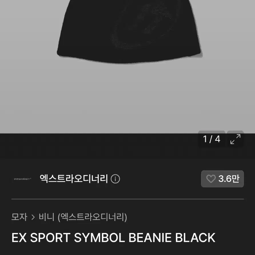 엑스트라오디너리 EX SPORT SYMBOL 비니 블랙