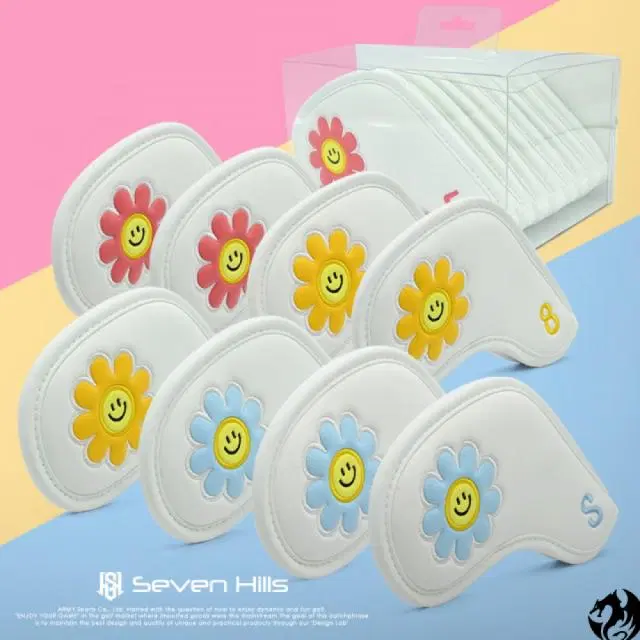 세븐힐스 플라워 아이언 헤드커버 8PCS 극세사 안감 골프커버 26...