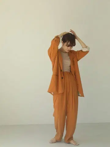 TODAYFUL 빈티지 새틴 턱 팬츠