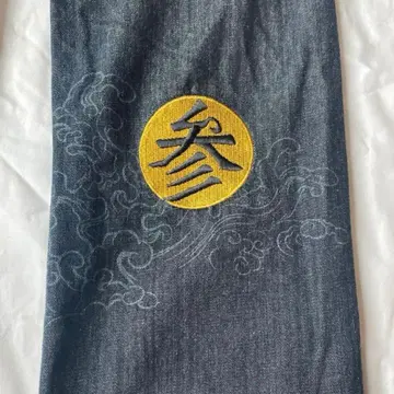 산마루이치 산마루이치 월견개구리 자수 데님 W36 일본풍 패턴 구 택