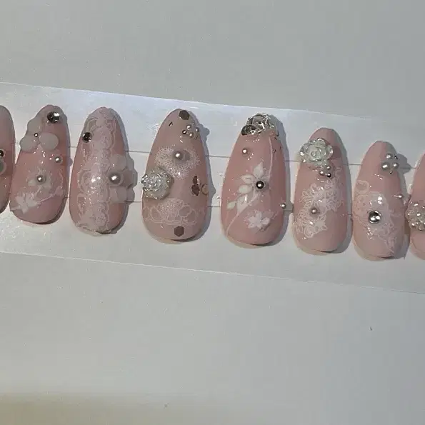 레이스 웨딩 수제 네일팁 (할인)