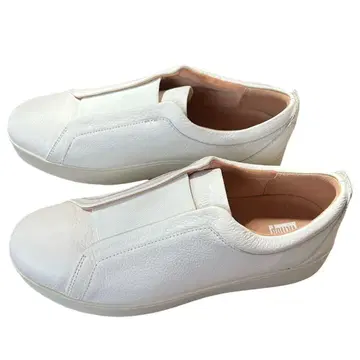 FitFlop 여성용 슬립온 화이트 가죽 US8