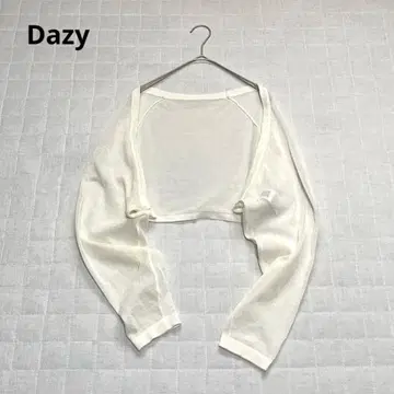 [ Dazy ] 가디건 겉옷 긴팔 캐주얼 라프 여름/가을 화이트 S