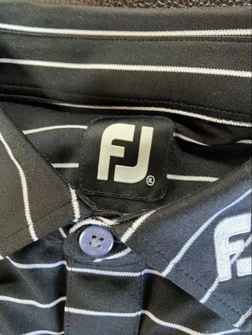 FootJoy FJ 골프 셔츠 긴팔 스트라이프 패턴 블랙 XL