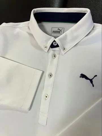 PUMA 골프 긴팔 피케 셔츠 화이트 L 사이즈