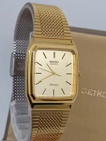 [컨디션 최상] SEIKO Chronos 쿼츠 남성용 손목시계 골드 작동