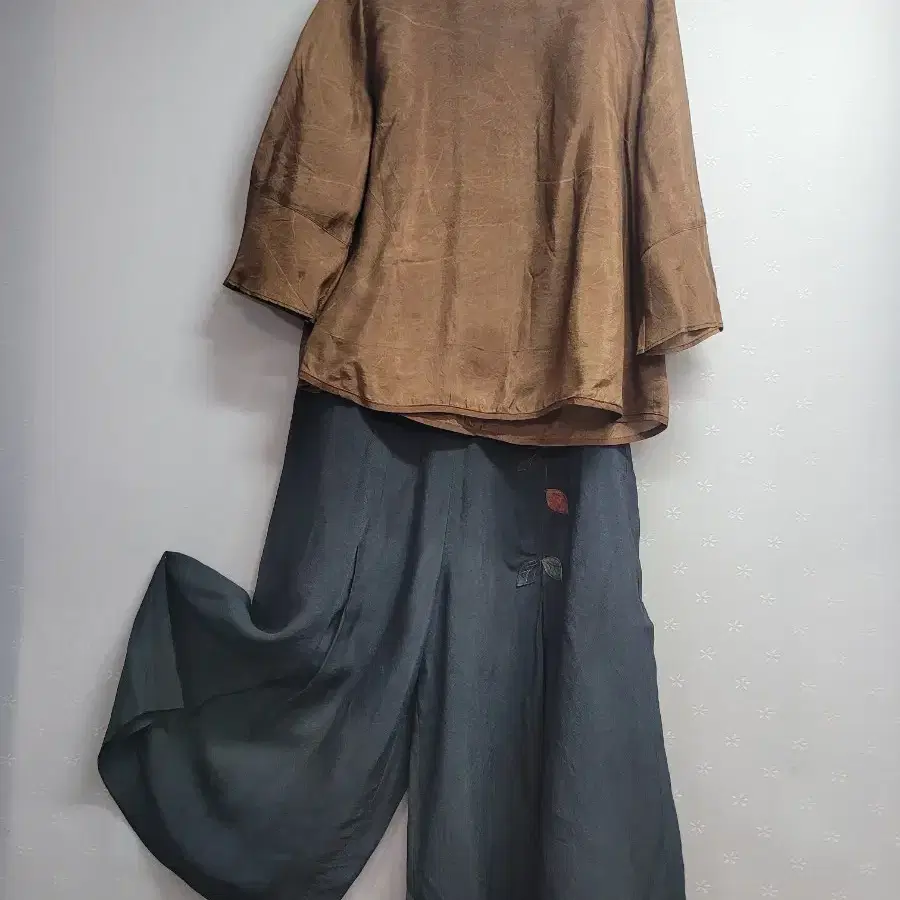 L)자연염색 인견블라우스