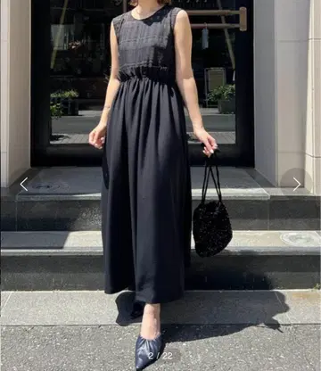 카프리슈 마쥬 시어 체크 도킹 원피스