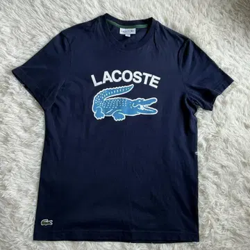 새상품급 LACOSTE 라코스테 칼리지 프린트 T셔츠 네이비 S 여성