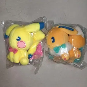 피카츄&이브이 봉제 인형 마스코트 사이코 소다 포켓몬 센터 한정판