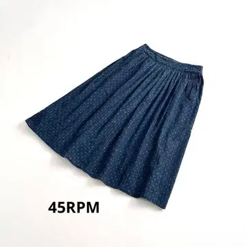 45RPM 미니 꽃무늬 인디고 스커트 1