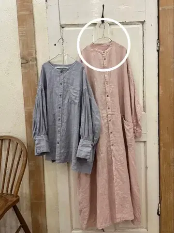 nest Robe 린넨 천연 염색 빅 셔츠 원피스 셔츠 원피스