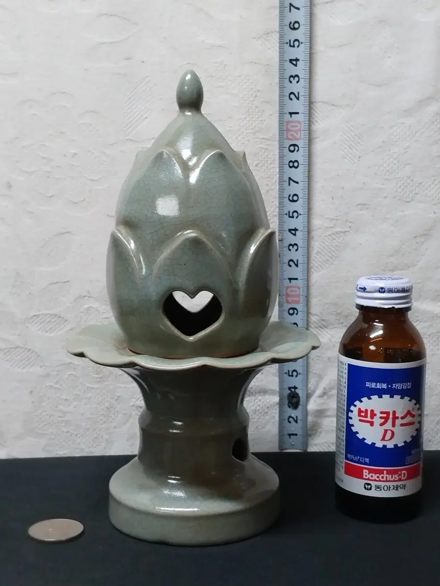 송대 빙혈 연꽃 문 정효 청자 향로등잔대