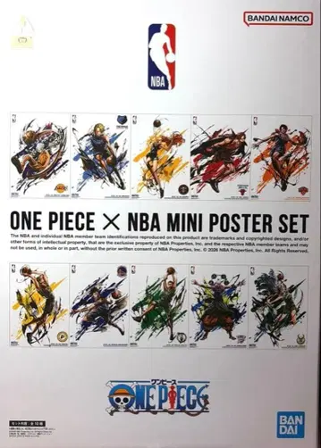 [ 미사용 새상품 ] ONE PIECE x NBA 미니 포스터 세트