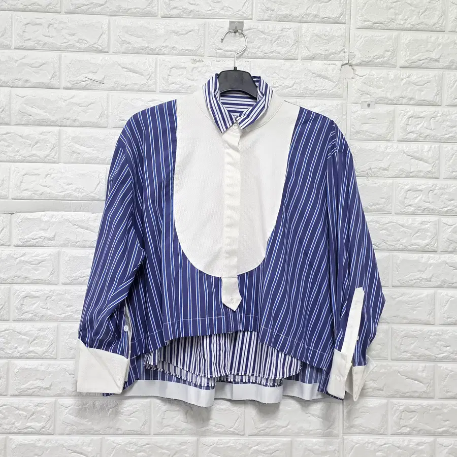 M 21s 사카이 SACAI 레이어링 스트라이프 셔츠 블라우스 E153