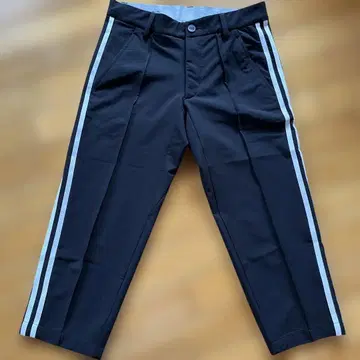 adidas EX 쓰리 스트라이프 크롭 팬츠 7부 블랙