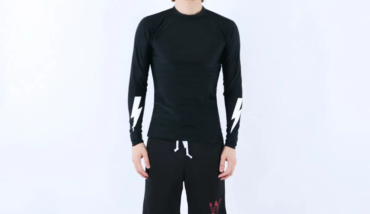 롤프 남자 남성 래쉬가드 비치웨어 래시가드 수영복 상의 라운드 긴팔 블랙 검정