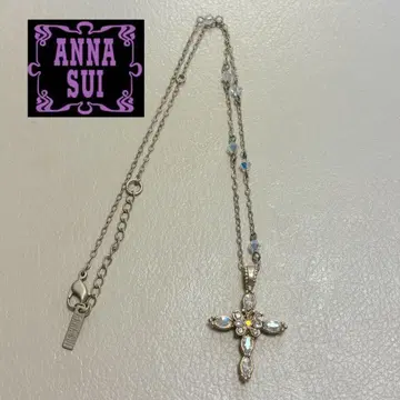 새상품급 ANNA SUI 안나수이 십자가 모티브 목걸이 나비