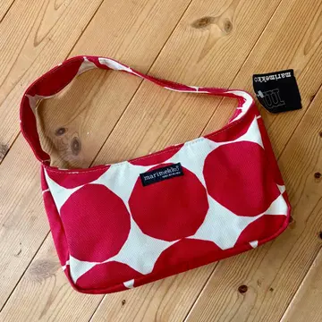 미사용 새상품 마리메꼬 marimekko 키베트 패턴 핸드백 빨간색 도트