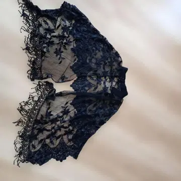 꽃무늬 자수 레이스 볼레로 블랙 새상품급