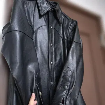 DUKE CRAFT 블랙 가죽 셔츠 자켓