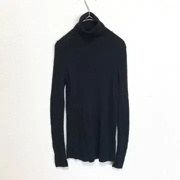 UNIQLO 터틀넥 리브 니트 블랙 M 여성용 심플