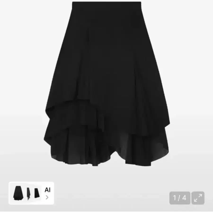 수수료포함 ) 미세키서울 Unbalanced layered skirt BLACK