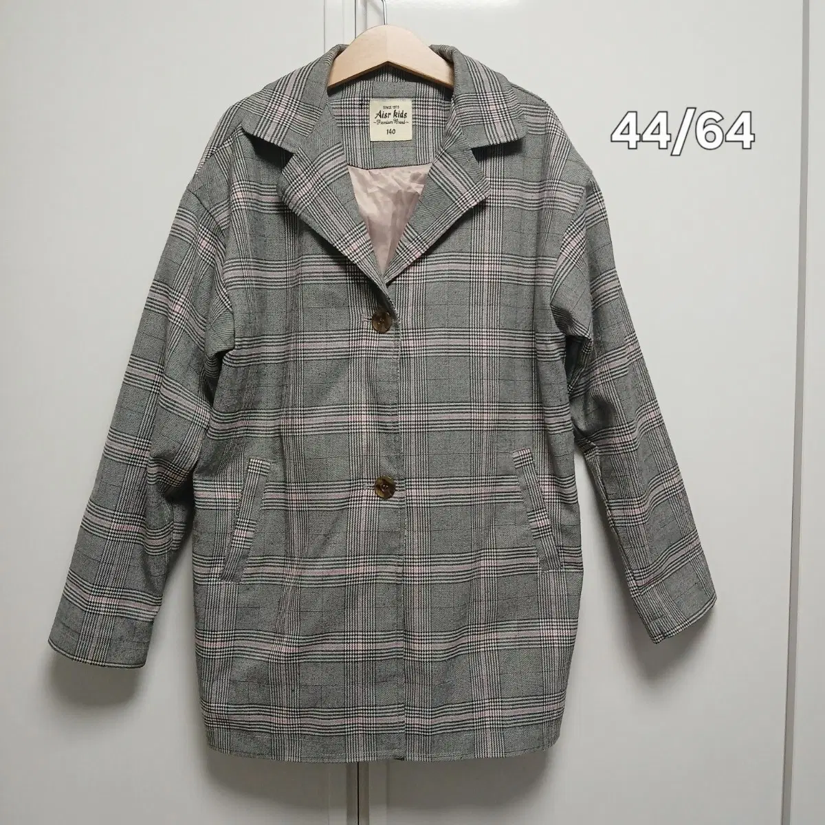 Aier kids 체크 패턴 자켓 140