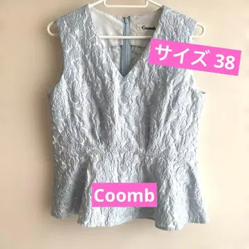 Coomb 슬리브리스 블라우스 꽃무늬 페플럼 사이즈 38(M)